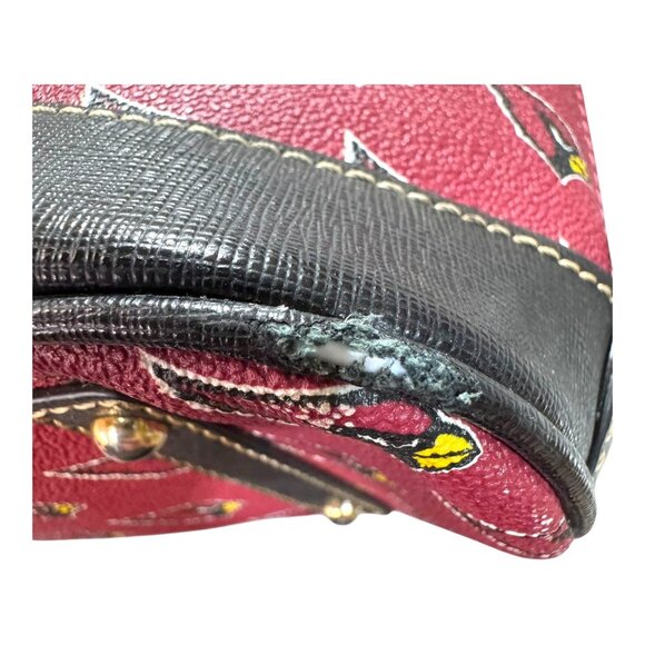 Dooney & Bourke NFL Arizona Cardinals Satchel Bag Red & Black Leather Trim READ - Picture 5 of 16